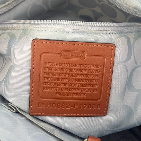 Coach Gigi Tote Bag Vintage Leather Turn Lock Carryall Casual Classic Tan F12888 - Picture 12 of 16